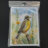 North Dakota Western Meadowlark Greeting Cards Pack of 8