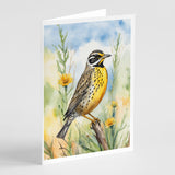 North Dakota Western Meadowlark Greeting Cards Pack of 8