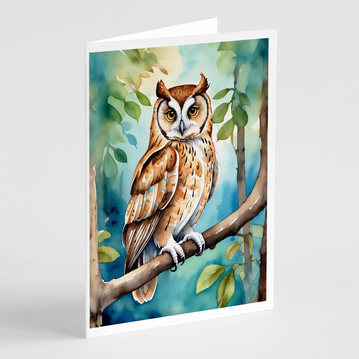 Oriental Bay Owl Greeting Cards Pack of 8