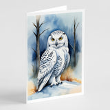 Snowy Owl Greeting Cards Pack of 8