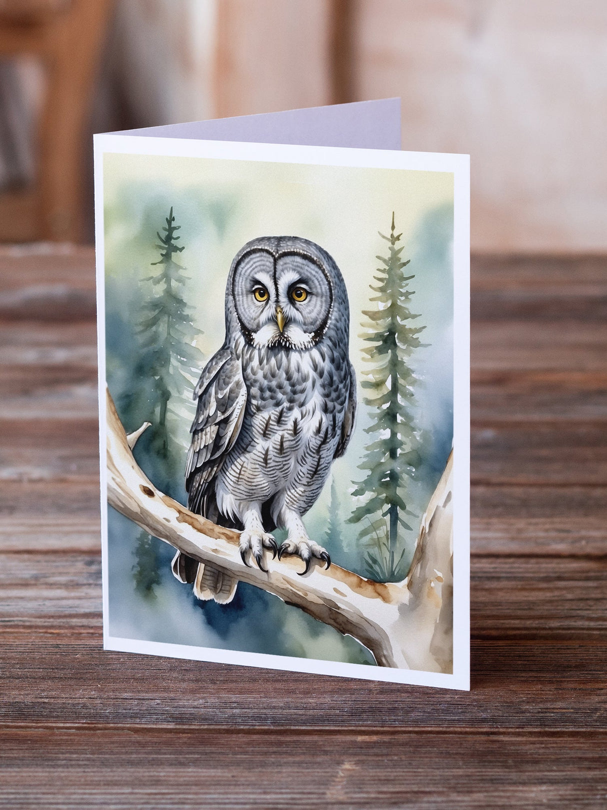 Great Gray Owl Greeting Cards Pack of 8