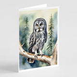 Great Gray Owl Greeting Cards Pack of 8