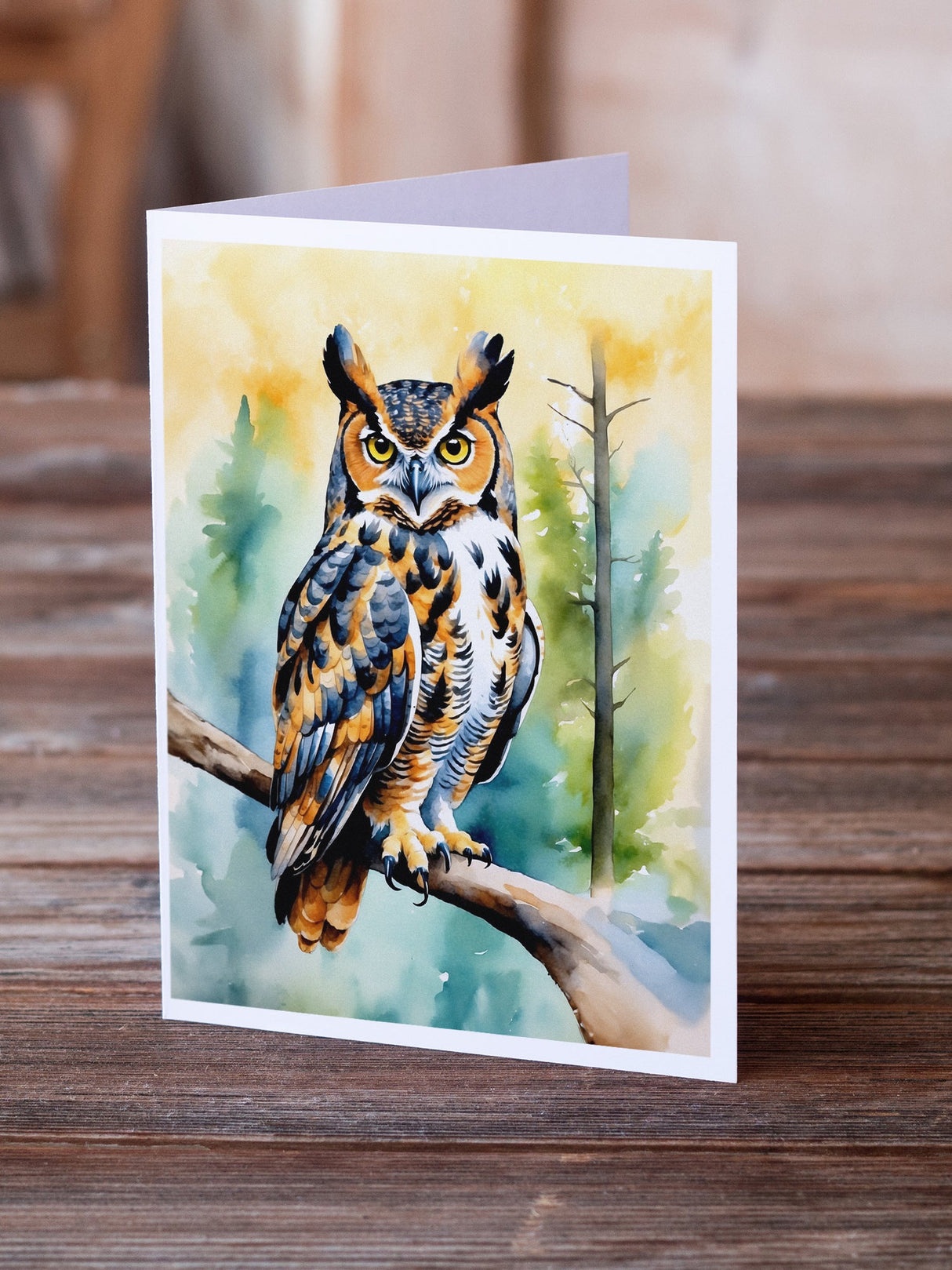 Great Horned Owl Greeting Cards Pack of 8