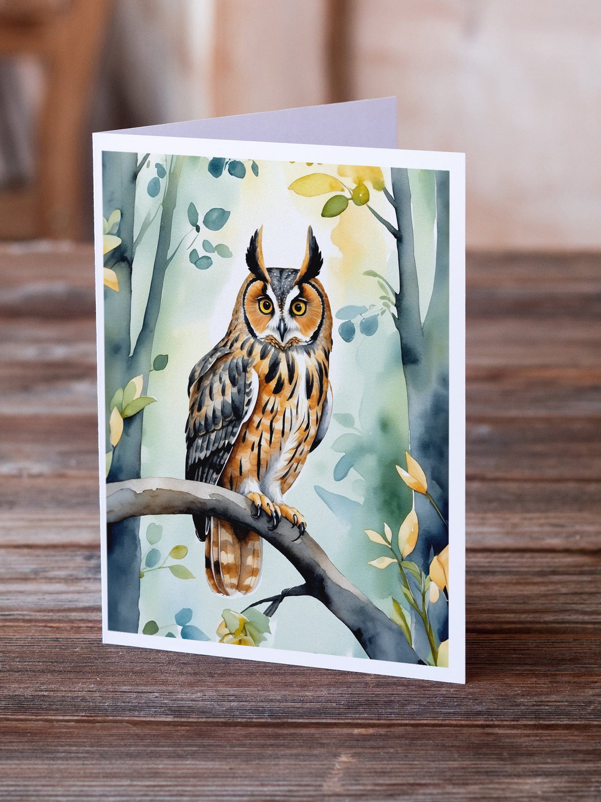 LongEared Owl Greeting Cards Pack of 8