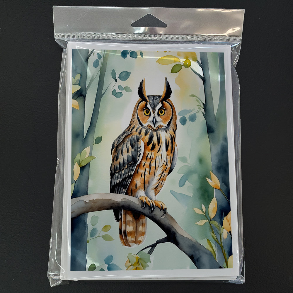 LongEared Owl Greeting Cards Pack of 8