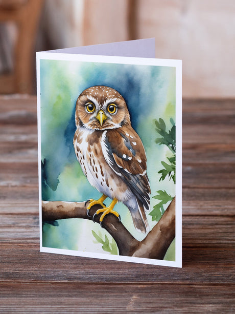 Northern Pygmy Owl Greeting Cards Pack of 8