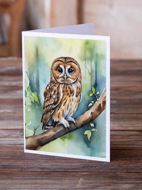 Tawny Owl Greeting Cards Pack of 8