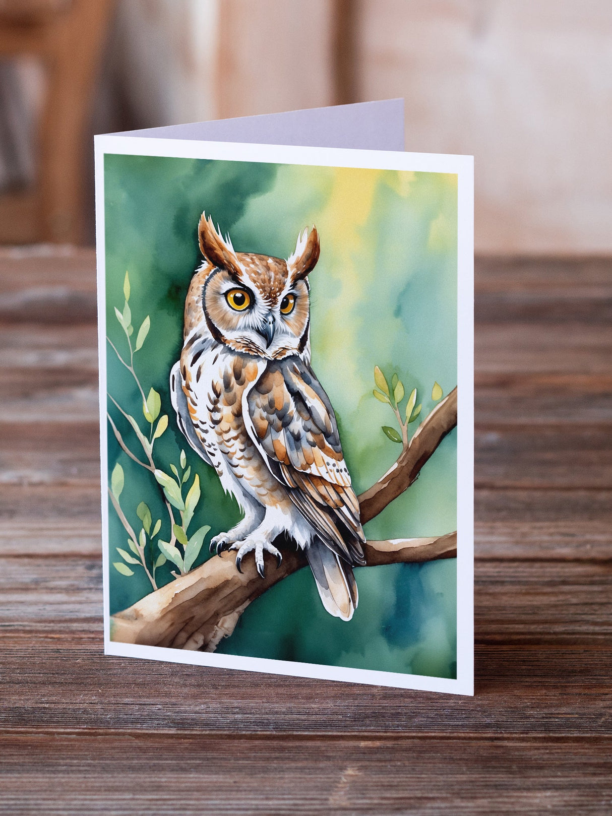 Western Screech Owl Greeting Cards Pack of 8