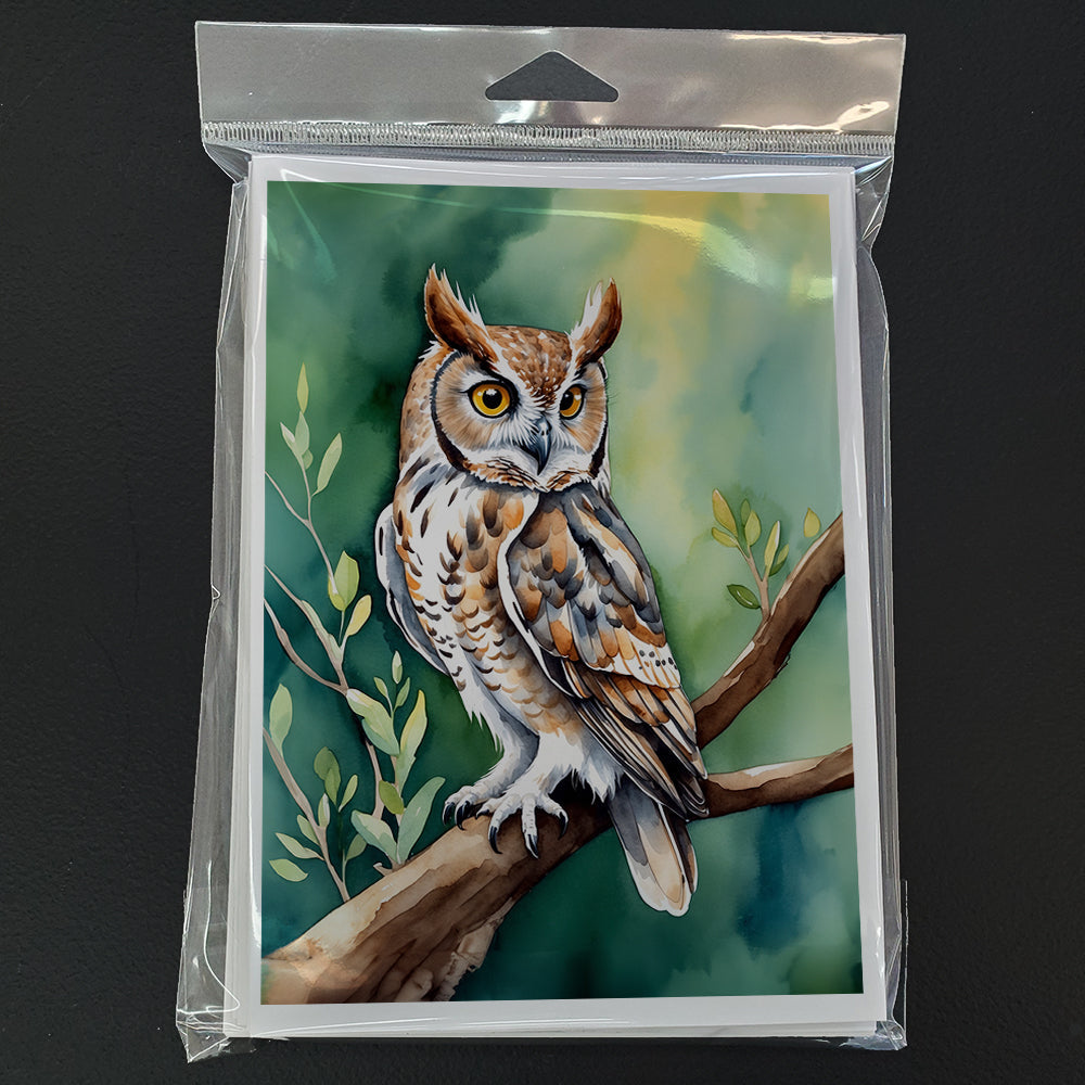 Western Screech Owl Greeting Cards Pack of 8