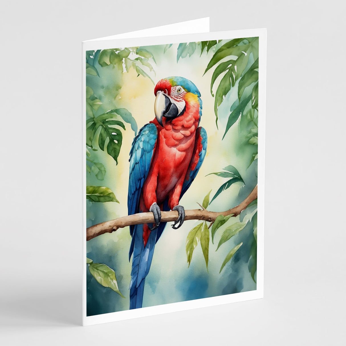 Macaw Parrot Greeting Cards Pack of 8