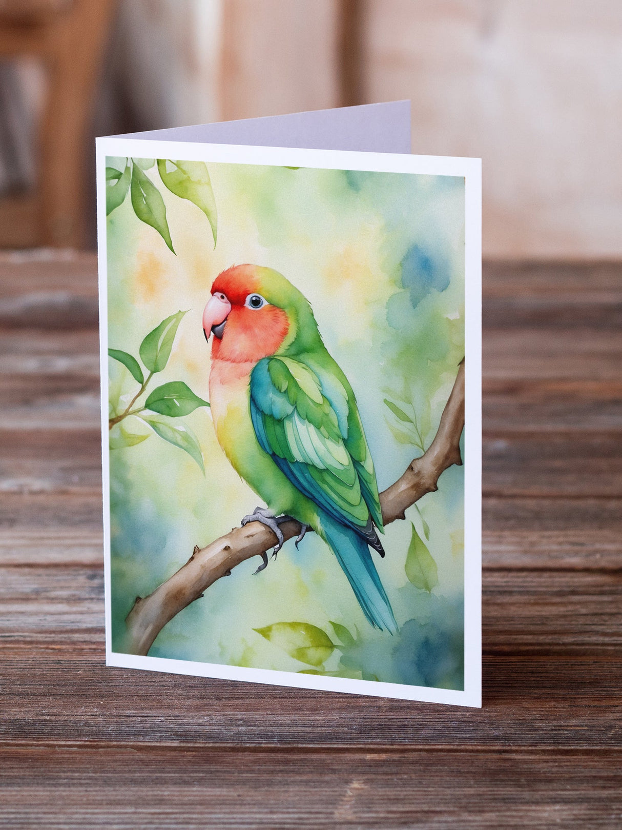 Peachfaced Lovebird Greeting Cards Pack of 8