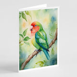 Peachfaced Lovebird Greeting Cards Pack of 8