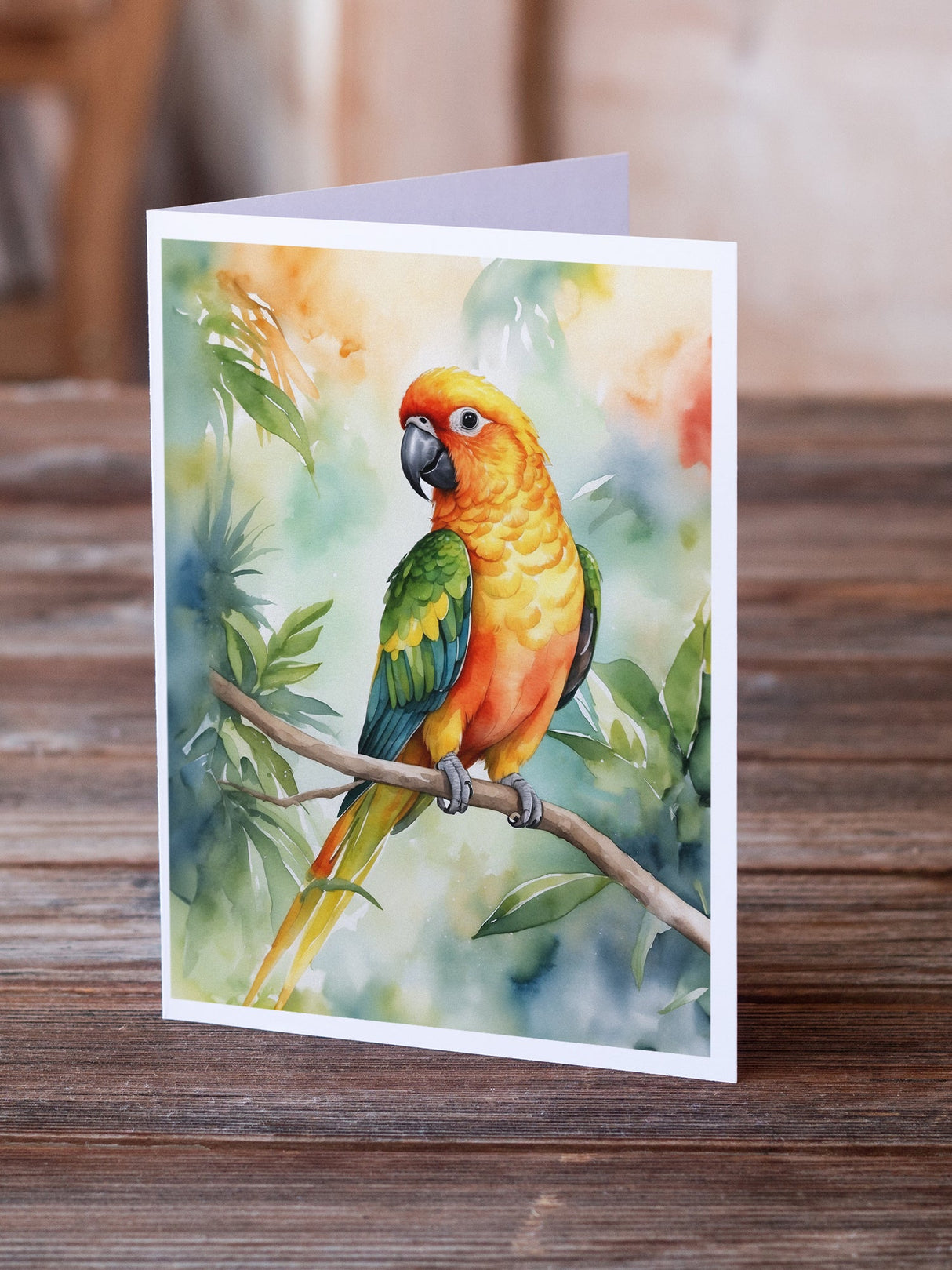 Sun Conure Greeting Cards Pack of 8