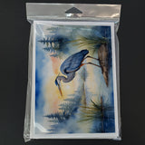 Blue Heron Emerging as the day fades Greeting Cards Pack of 8