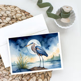 Blue Heron Under the Moonlight Greeting Cards Pack of 8