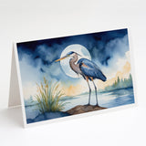 Blue Heron Under the Moonlight Greeting Cards Pack of 8