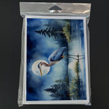 Blue Heron Under the Moonlight Greeting Cards Pack of 8