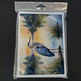 Blue Heron in the Golden Hour Greeting Cards Pack of 8