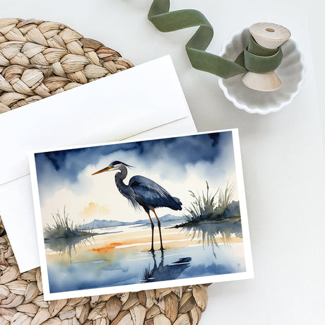 Blue Heron Barely Lit Sky Greeting Cards Pack of 8