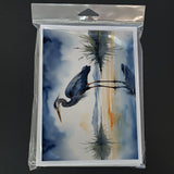 Blue Heron Barely Lit Sky Greeting Cards Pack of 8