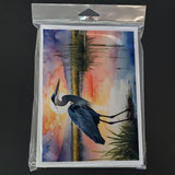 Blue Heron Setting Sun Greeting Cards Pack of 8