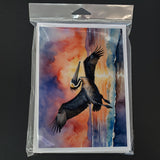 Pelican Fiery Sunset Greeting Cards Pack of 8