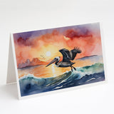 Pelican Fiery Sunset Greeting Cards Pack of 8