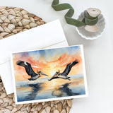 Pelicans Flying Greeting Cards Pack of 8