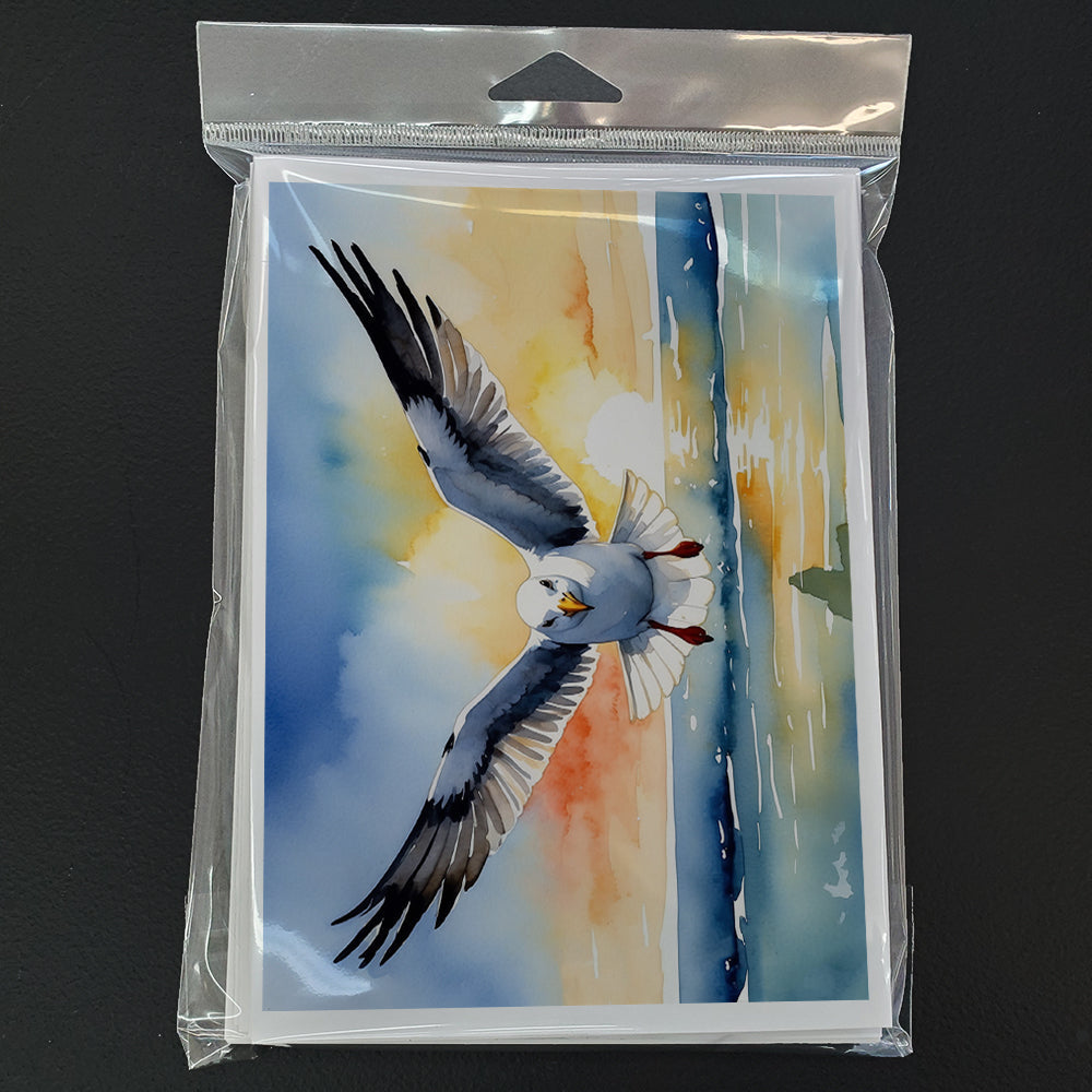 Gull Flying Low Greeting Cards Pack of 8