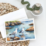 Gulls Scavenging Greeting Cards Pack of 8