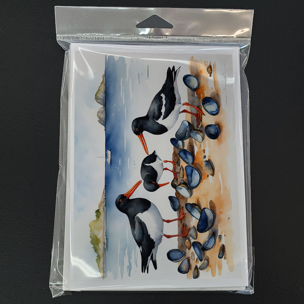 Oystercatchers Feeding Greeting Cards Pack of 8