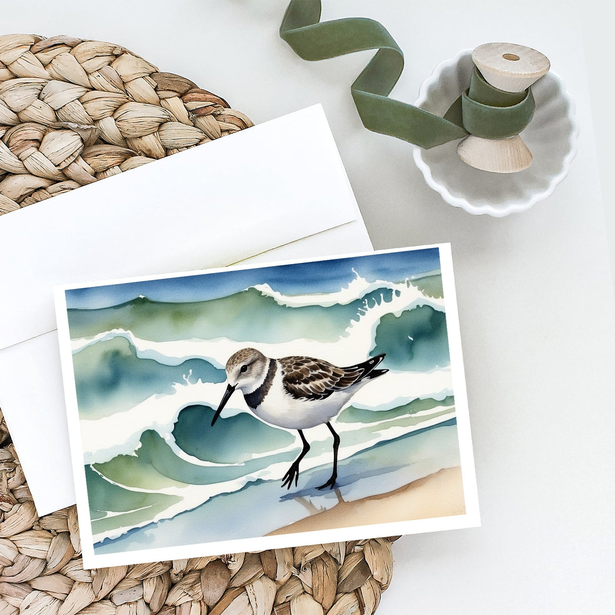 Sanderling Racing the Tide Greeting Cards Pack of 8