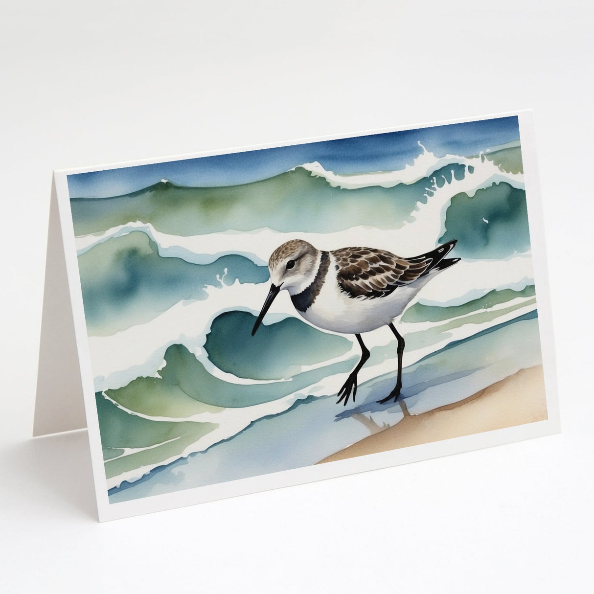 Sanderling Racing the Tide Greeting Cards Pack of 8