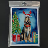 Afghan Hound Christmas Reindeer Greeting Cards Pack of 8