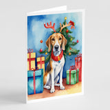 American Foxhound Christmas Reindeer Greeting Cards Pack of 8