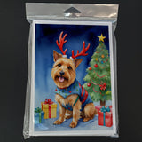 Australian Terrier Christmas Reindeer Greeting Cards Pack of 8