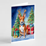 Basenji Christmas Reindeer Greeting Cards Pack of 8