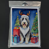 Bearded Collie Christmas Reindeer Greeting Cards Pack of 8