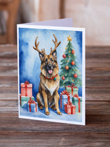 Belgian Tervuren Christmas Reindeer Greeting Cards Pack of 8