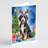 Bernedoodle Christmas Reindeer Greeting Cards Pack of 8