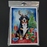 Bernese Mountain Dog Christmas Reindeer Greeting Cards Pack of 8