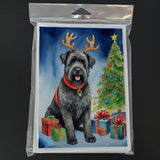 Bouvier des Flandres Christmas Reindeer Greeting Cards Pack of 8