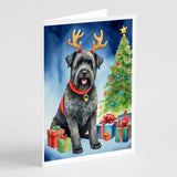 Bouvier des Flandres Christmas Reindeer Greeting Cards Pack of 8