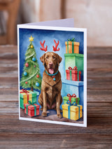 Chesapeake Bay Retriever Christmas Reindeer Greeting Cards Pack of 8