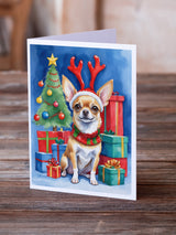 Chihuahua Christmas Reindeer Greeting Cards Pack of 8