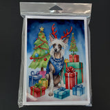 Chinese Crested Christmas Reindeer Greeting Cards Pack of 8