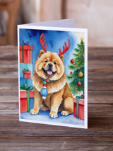 Chow Chow Christmas Reindeer Greeting Cards Pack of 8