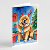 Chow Chow Christmas Reindeer Greeting Cards Pack of 8