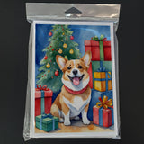 Corgi Christmas Reindeer Greeting Cards Pack of 8