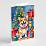 Corgi Christmas Reindeer Greeting Cards Pack of 8